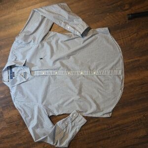 Ralph Lauren Plaid Shirt Button Up 100% Cotton Stretch Size Large Workwear